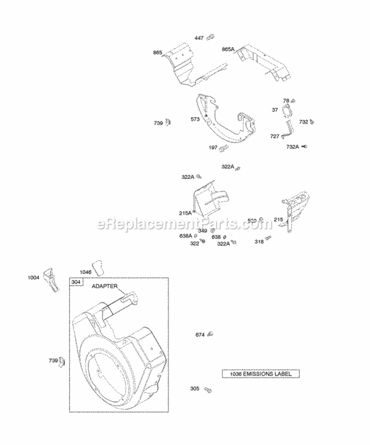 Alternator Ignition Switches Diagram and Parts List for 350442-0001-01  Briggs and Stratton Engine